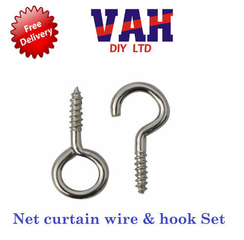 Curtain hook and eye - and, chrome