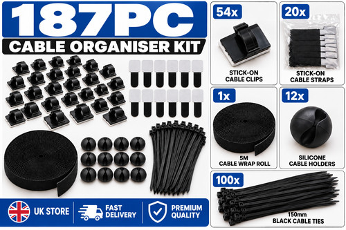 187pc cable management kit - 187pc,