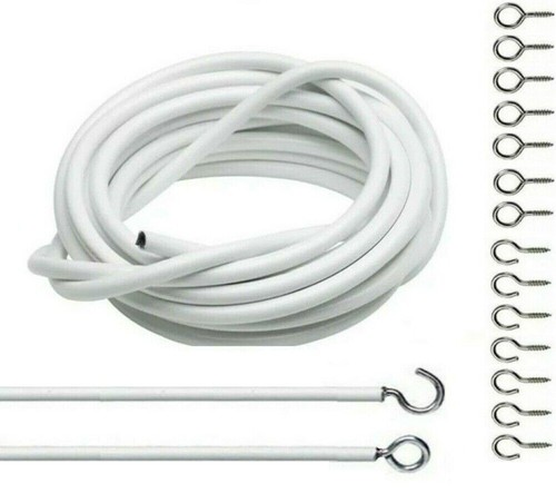 Net curtain wire white - net,