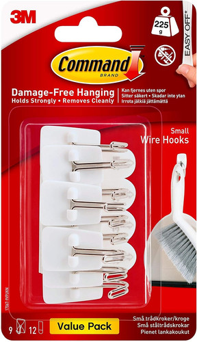 Command small wire hooks white - small,