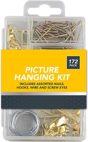 Picture hanging kit includes - kit,