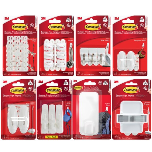 Command white hooks and - 3m,