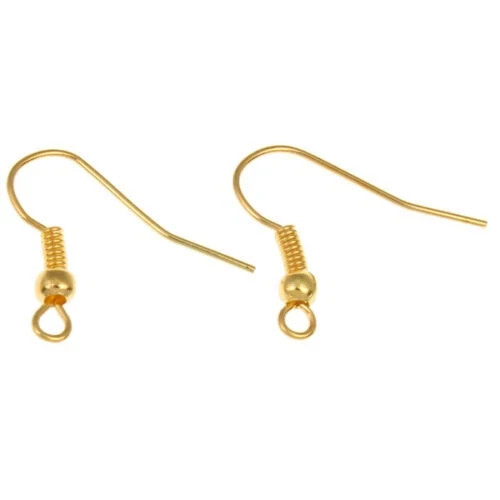 Earring hooks gold plated - ❤,
