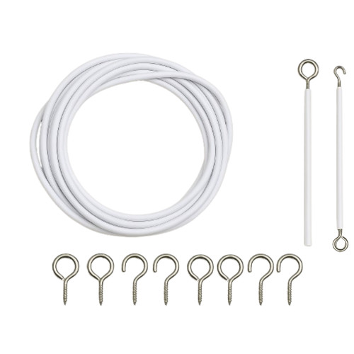 Net curtain wire white - net,