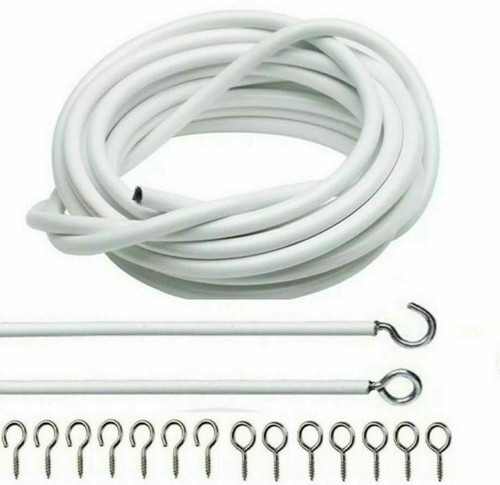 White net curtain wire cord - curtain,