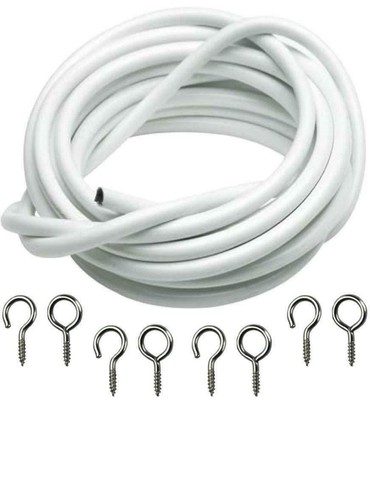 White net curtain wire cord - curtain,