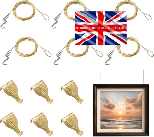 Brass picture rail hooks - picture,
