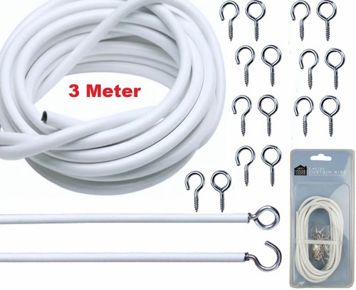 Net curtain wire white - 3m,