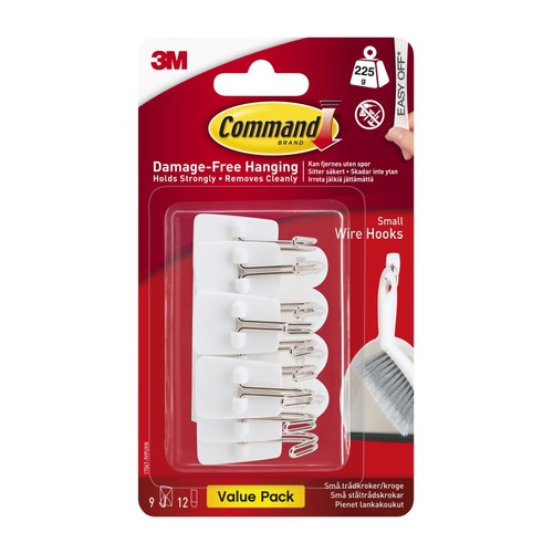 Command small wire hook white - wire,