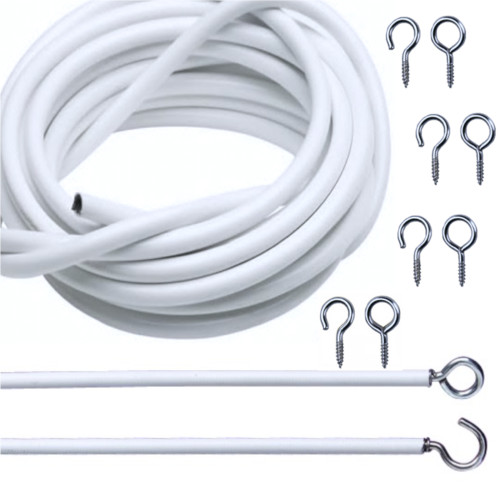 Curtain wire 10ft set with - with, 6