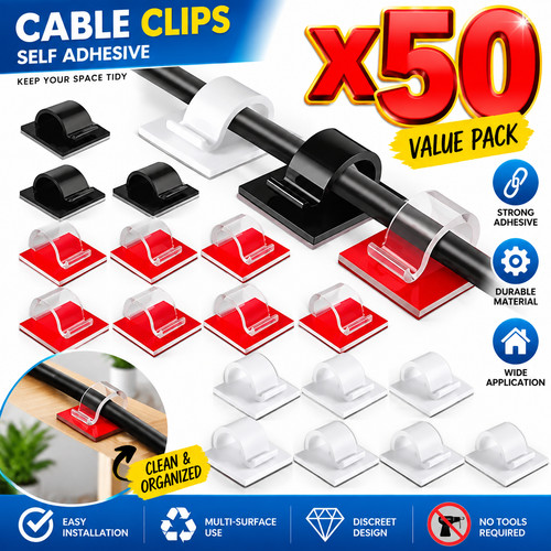 50x pcs cable clips self - pcs,