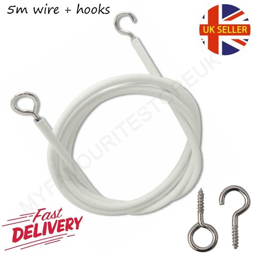 White net curtain wire cord - white,